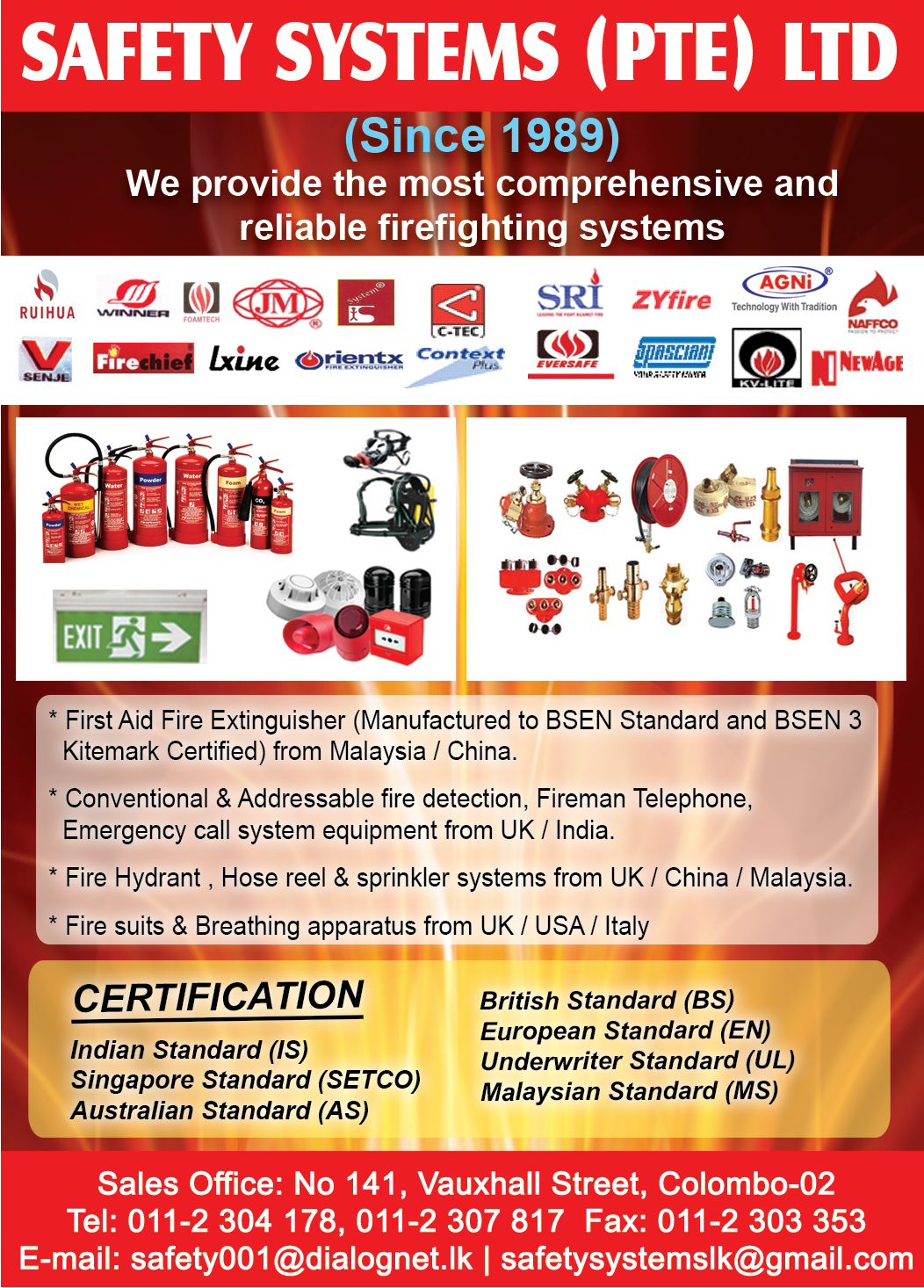 Safety Systems Pte Ltd Sri Lanka Telecom Rainbowpages 1849